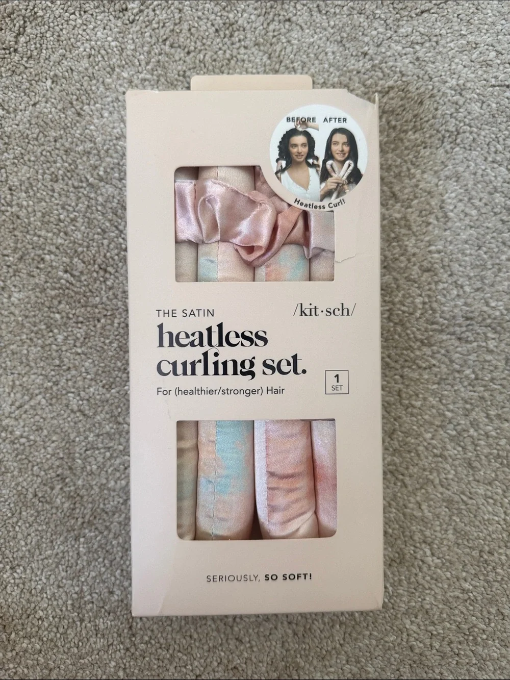 Kitsch Satin Heatless Curling Set - Pink & Iridescent
